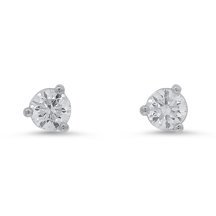 .60ctw Estate Round Diamond Stud Earrings - White Gold