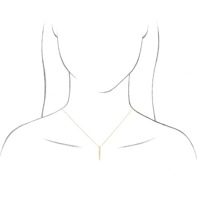 Springer's Forever Signature Yellow Gold Engravable Vertical Bar Pendant and Chain - Image 5