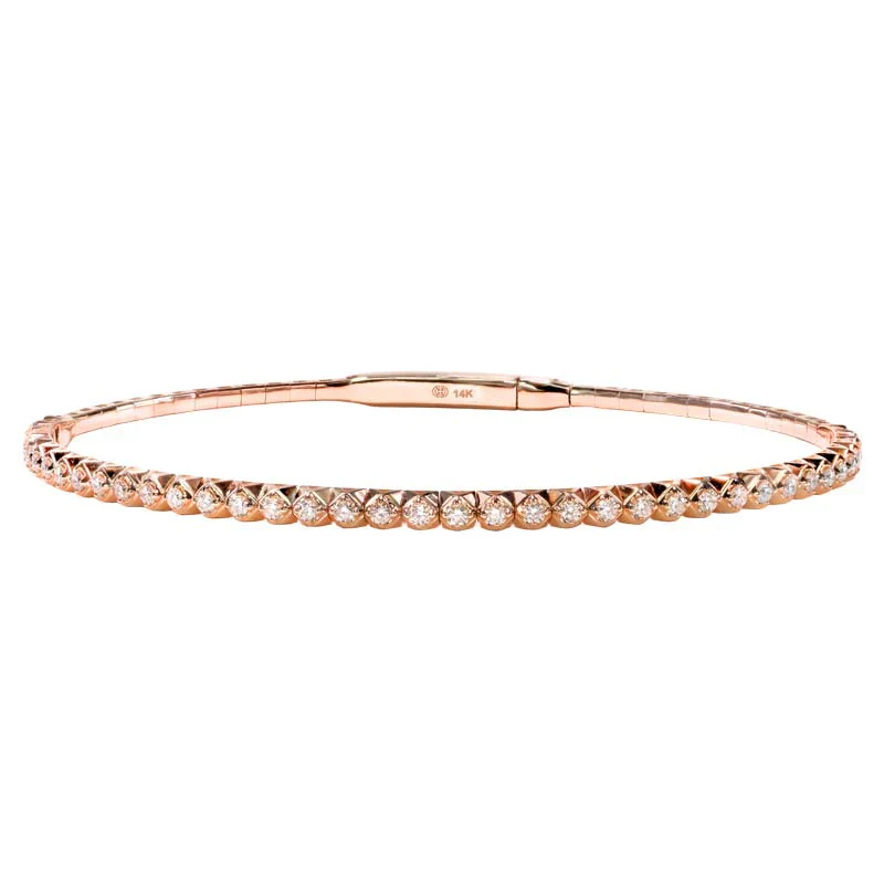 Christopher Designs 14K Rose Gold Flex Diamond Bangle Bracelet