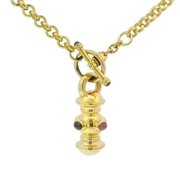 1870 Collection 18k Yellow Gold Cabochon Amulet Necklace