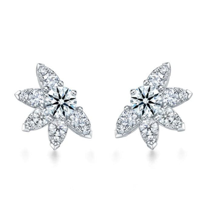 Hearts On Fire 18k White Gold Aerial Sunburst Diamond Earrings