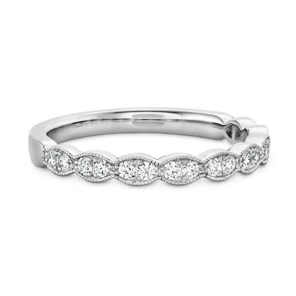 Hearts On Fire 18k White Gold Lorelei Floral Milgrain Diamond Band - Image 3