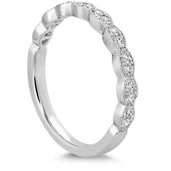 Hearts On Fire 18k White Gold Lorelei Floral Milgrain Diamond Band - Image 4