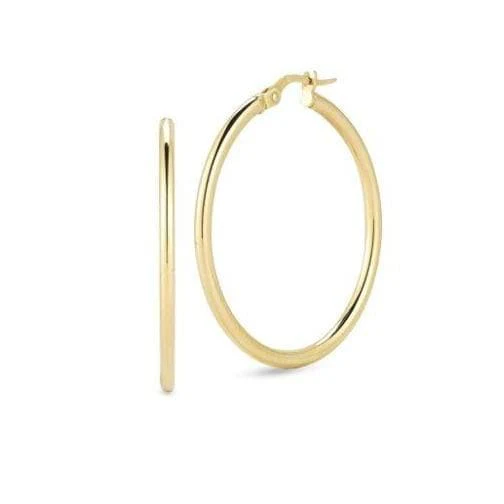Roberto Coin Designer Gold 18k Yellow Gold Medium Hoop Earrings