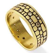 Alex Sepkus Bridge 18k Yellow Gold Men's Diamond Band