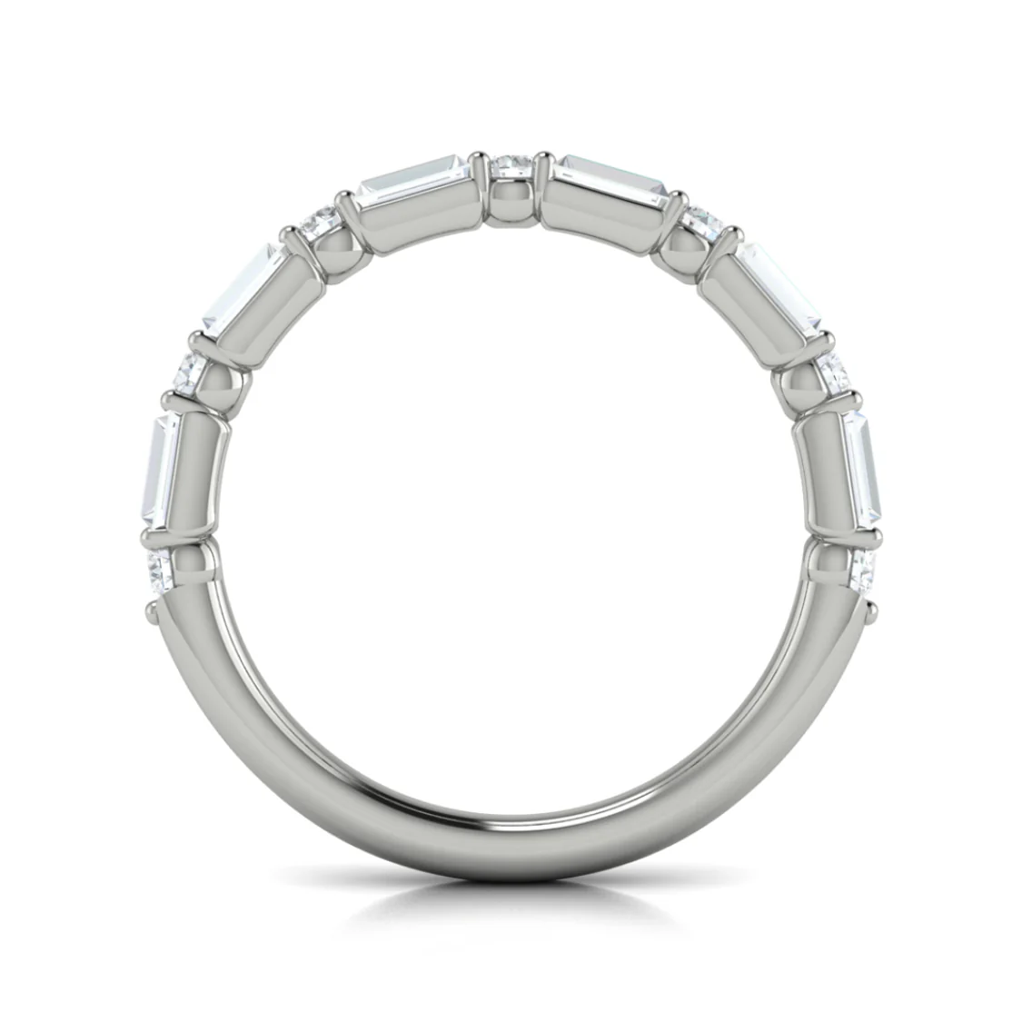 Springer's Forever Select by Vlora 18K White Gold Alternating Diamond Wedding Band - Image 3