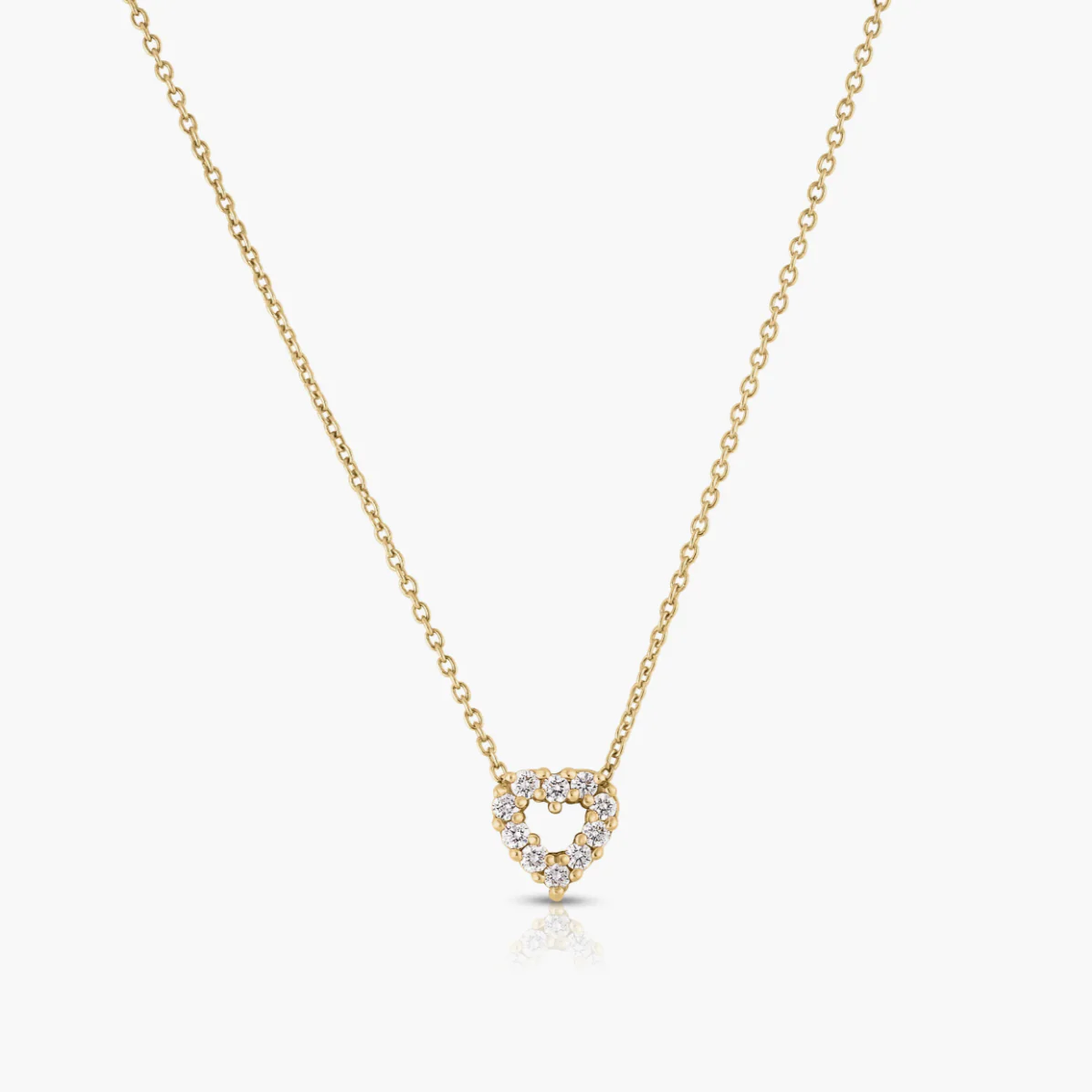Roberto Coin Tiny Treasures 18k Yellow Gold Reversible Ruby and Diamond Heart Necklace
