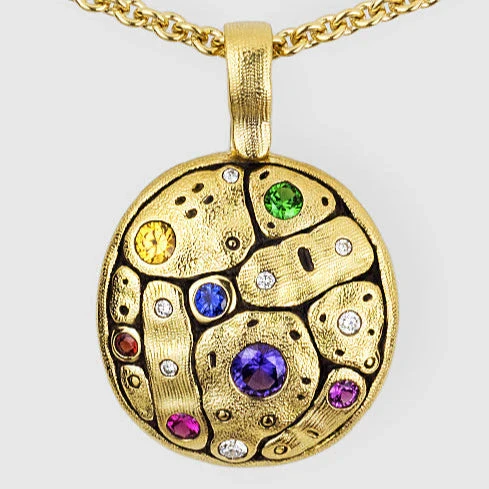 Alex Sepkus Early Spring 18k Yellow Gold Rainbow Pendant Necklace