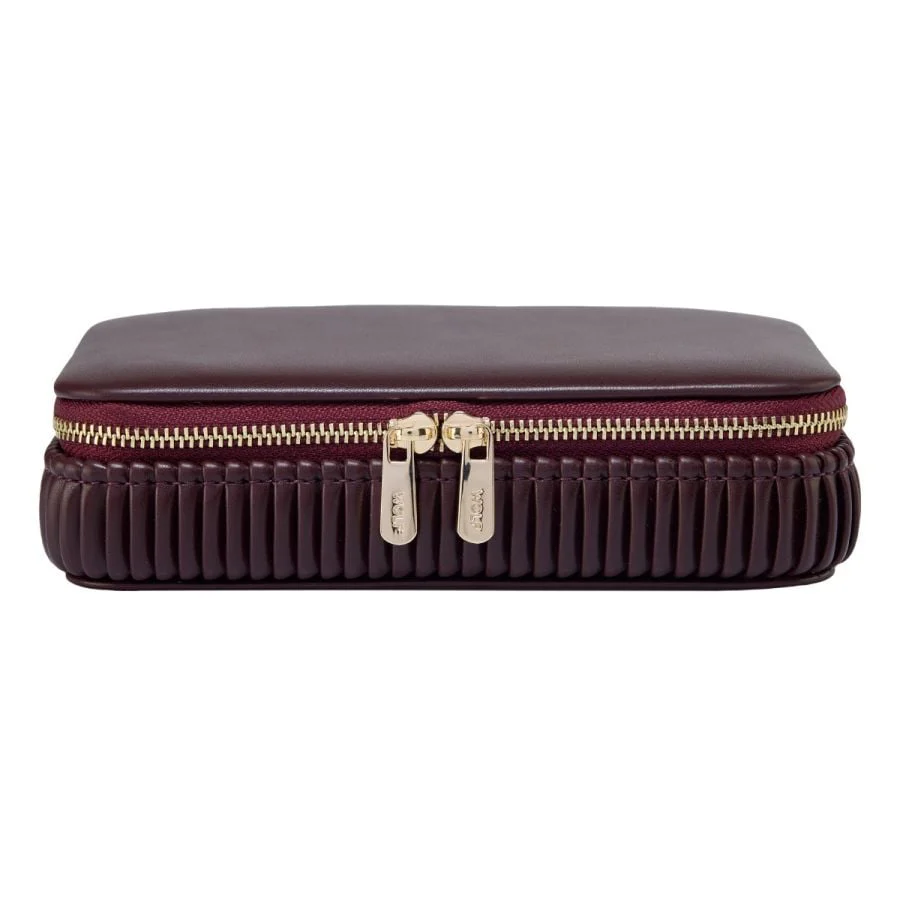 WOLF Bella Zip Jewelry Case - Bordeaux