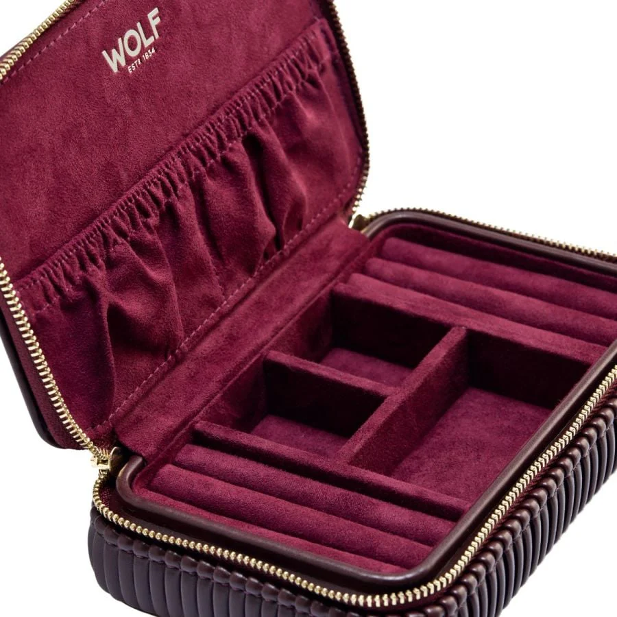 WOLF Bella Zip Jewelry Case - Bordeaux - Image 4