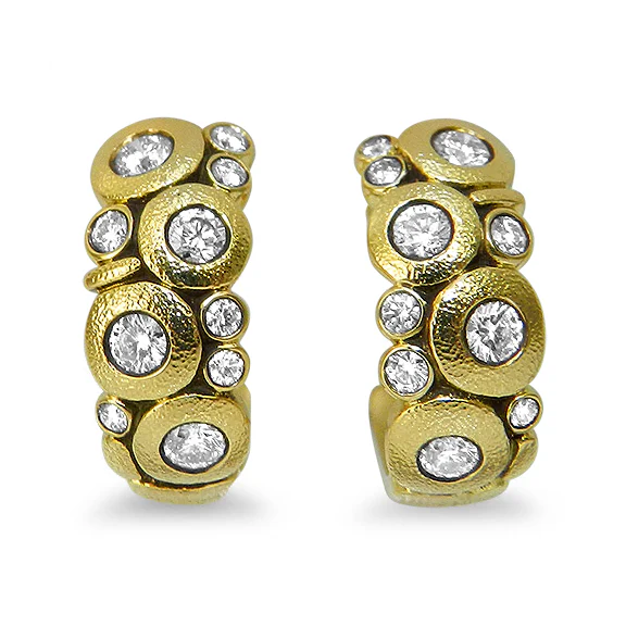 Alex Sepkus 18k Yellow Gold Candy Diamond Hoop Earrings