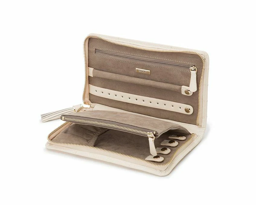 WOLF Caroline Jewelry Portfolio Travel Case - Ivory - Image 3