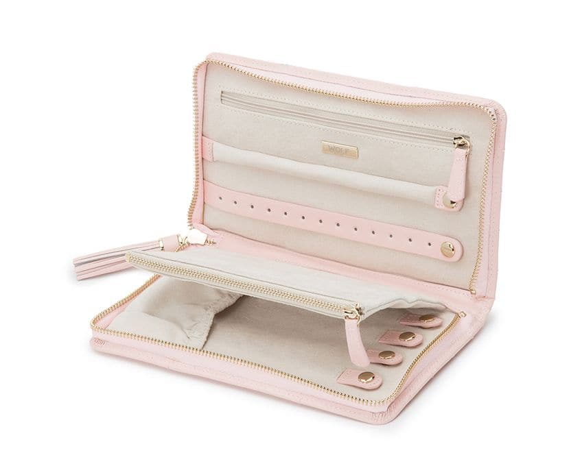 WOLF Caroline Jewelry Portfolio Travel Case - Rose Quartz - Image 2