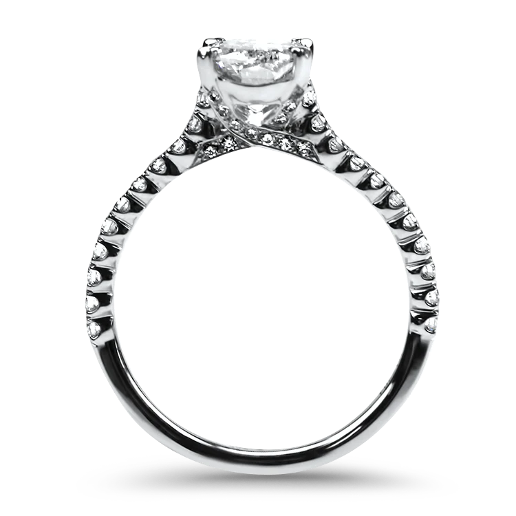 Christopher Designs 14k White Gold Crisscut L'Amour 1.01ct Diamond Engagement Ring - Image 2