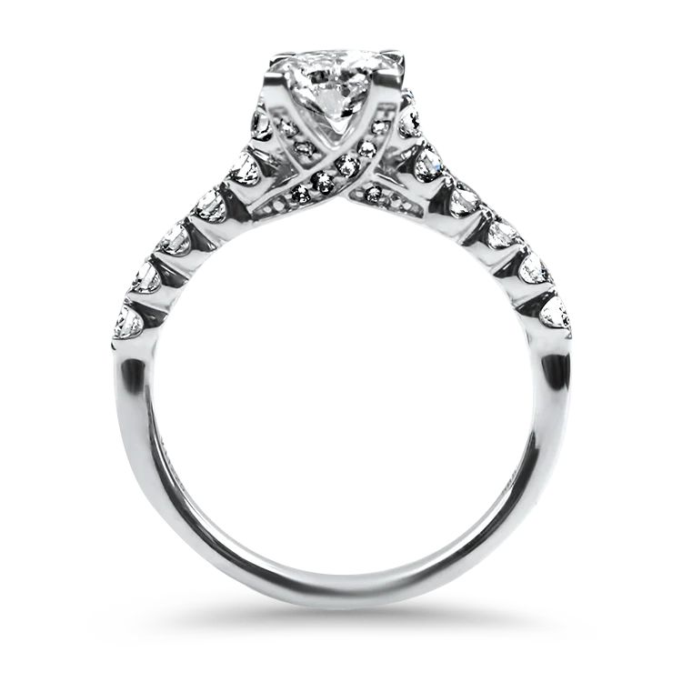 Christopher Designs 14k White Gold Crisscut L'Amour Oval Diamond Solitaire Engagement Ring - 1.01ct - Image 2