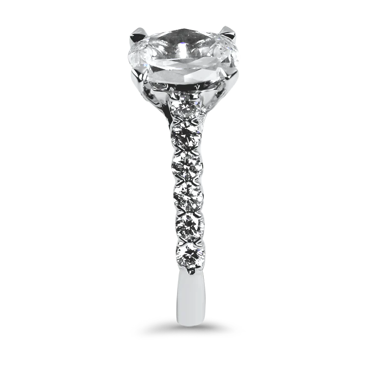 Christopher Designs 14k White Gold Crisscut L'Amour Oval Diamond Solitaire Engagement Ring - 1.01ct - Image 3