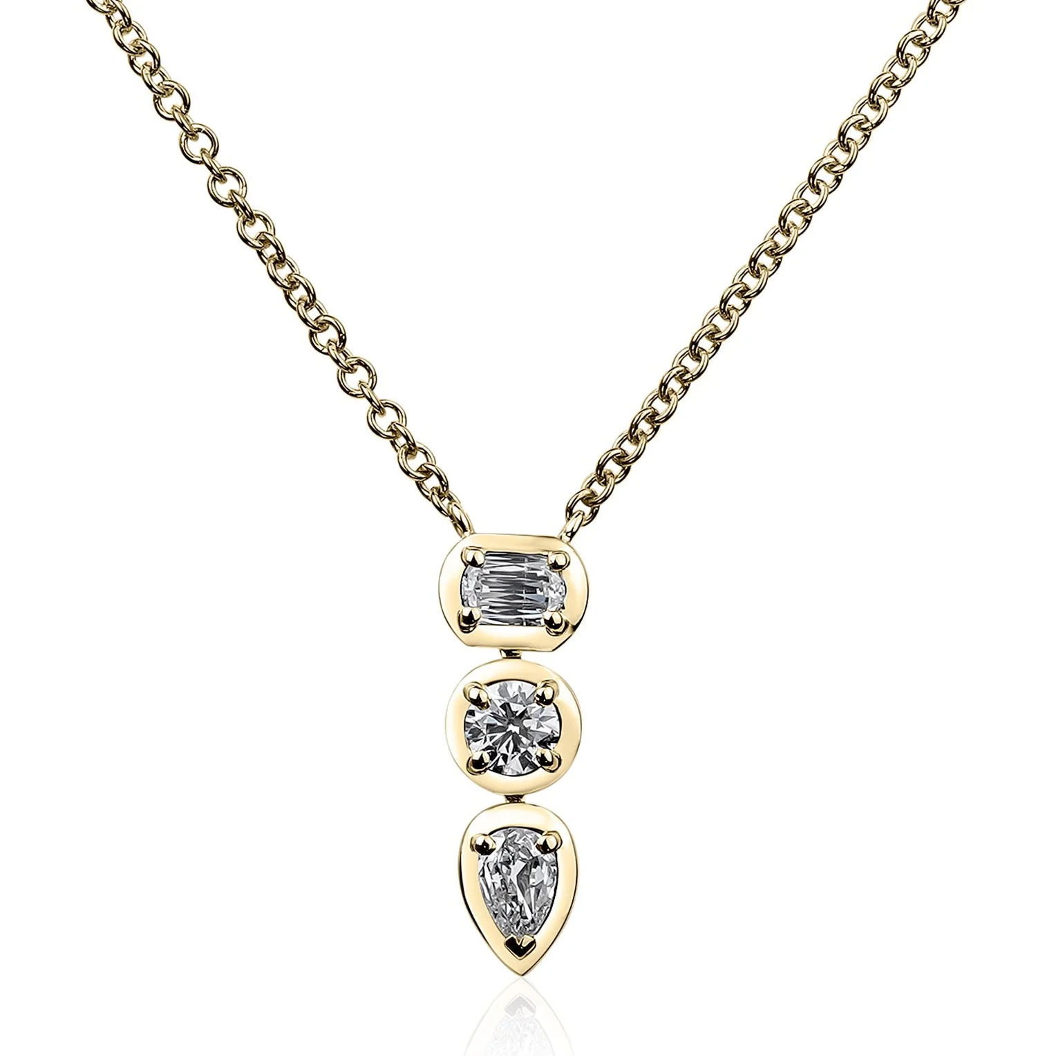 Christopher Designs 14k Yellow Gold Love Luxe L'Amour Crisscut Diamond Pendant