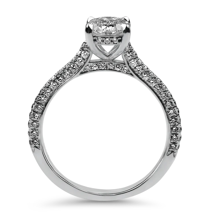 Christopher Designs 18k White Gold L'Amour Crisscut Oval Diamond Engagement Ring - 1.08ct - Image 3