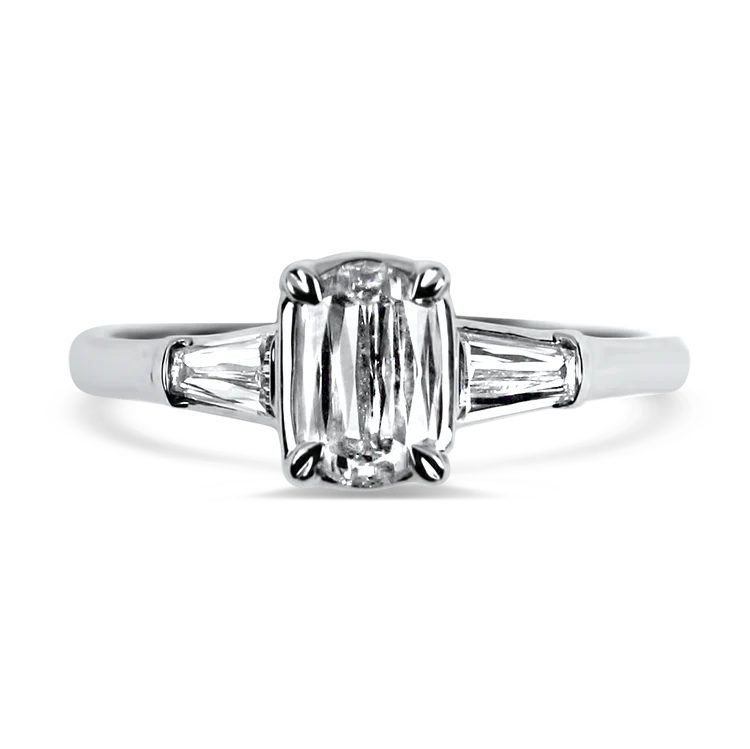 Christopher Designs 18k White Gold L'Amour Crisscut Three-Stone Engagement Ring - .51ct