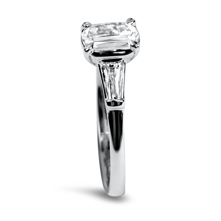 Christopher Designs 18k White Gold L'Amour Crisscut Three-Stone Engagement Ring - .51ct - Image 3