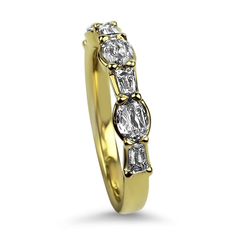Christopher Designs 18K Yellow Gold L'Amour Crisscut Oval and Baguette Diamond Band - Image 2