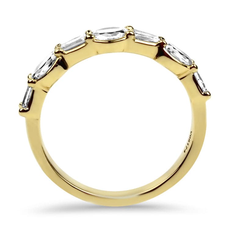 Christopher Designs 18K Yellow Gold L'Amour Crisscut Oval and Baguette Diamond Band - Image 3