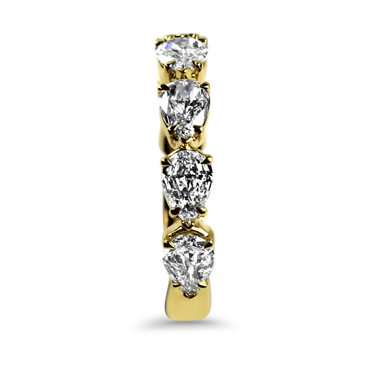 Christopher Designs 18k Yellow Gold L'Amour Pear Cut Diamond Band - Image 2