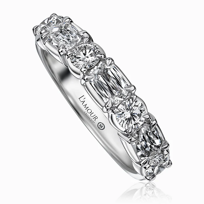 Christopher Designs L’Amour Crisscut 14K White Gold Diamond Band