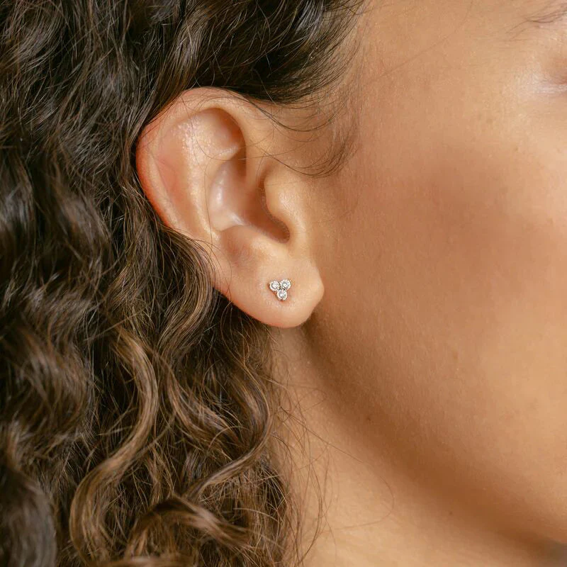 Dana Rebecca Designs Ave Bea Trio Studs - White Gold - Image 2