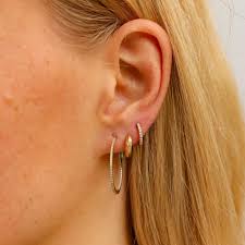 Dana Rebecca Designs DRD Medium Diamond Huggies - Yellow Gold - Image 3