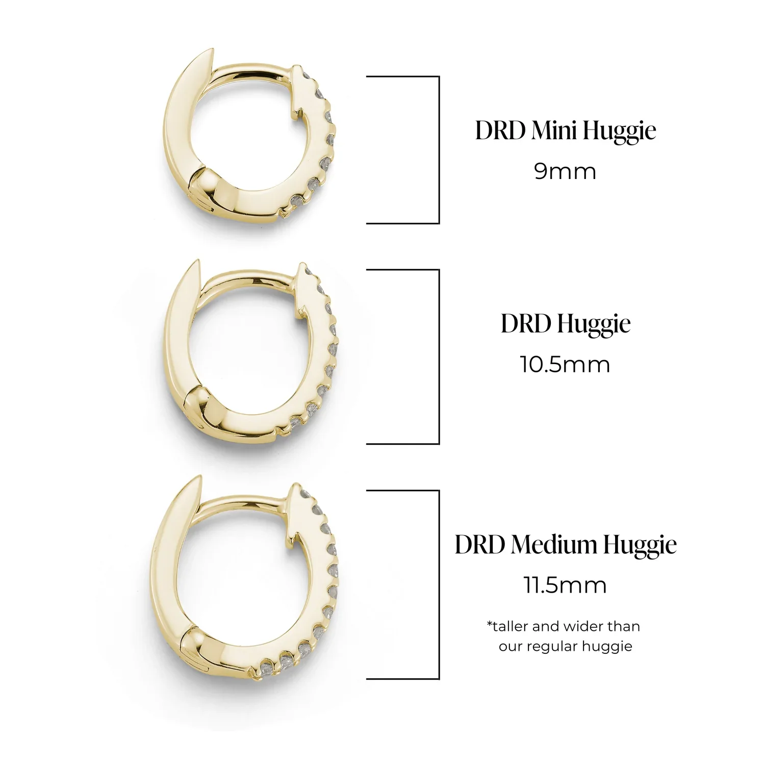 Dana Rebecca Designs DRD Medium Diamond Huggies - Yellow Gold - Image 4