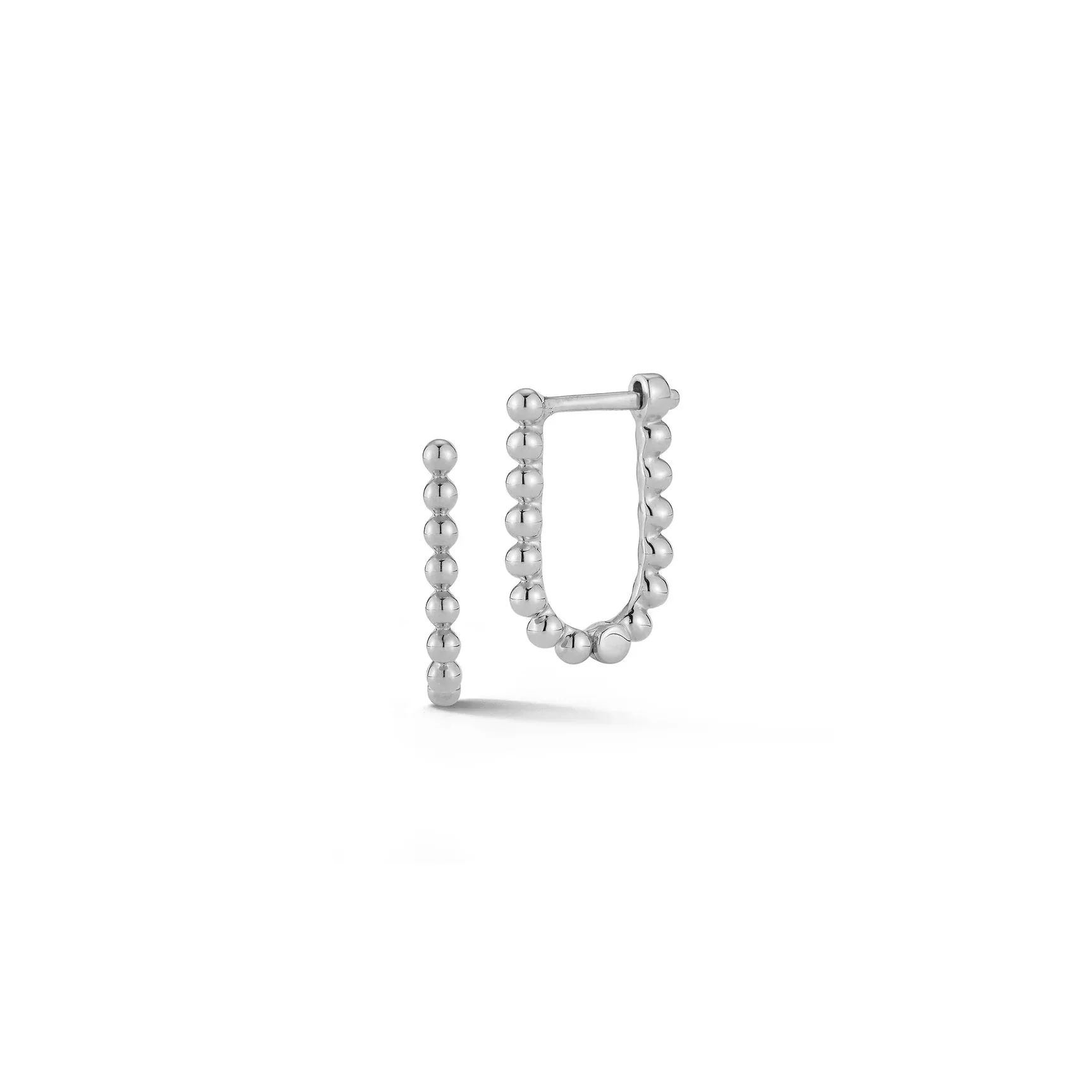 Dana Rebecca Designs Poppy Rae 14k White Gold Pebble U Hoop Earrings