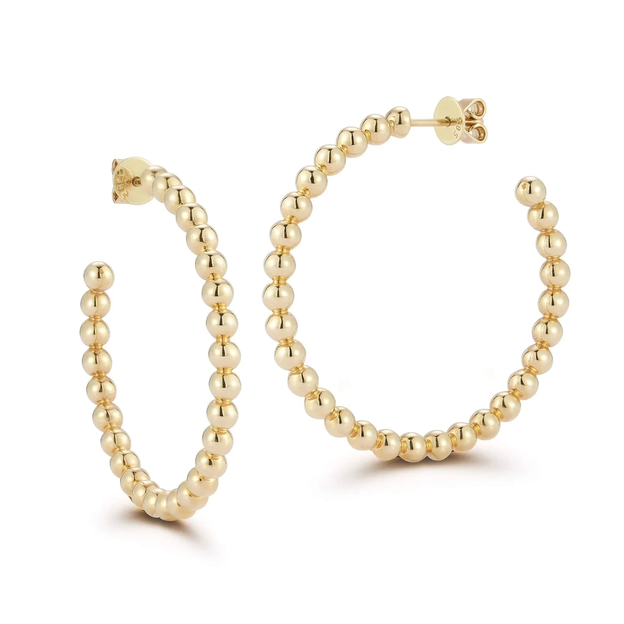 Dana Rebecca Designs Poppy Rae 14k Yellow Gold Large Beaded Hoops