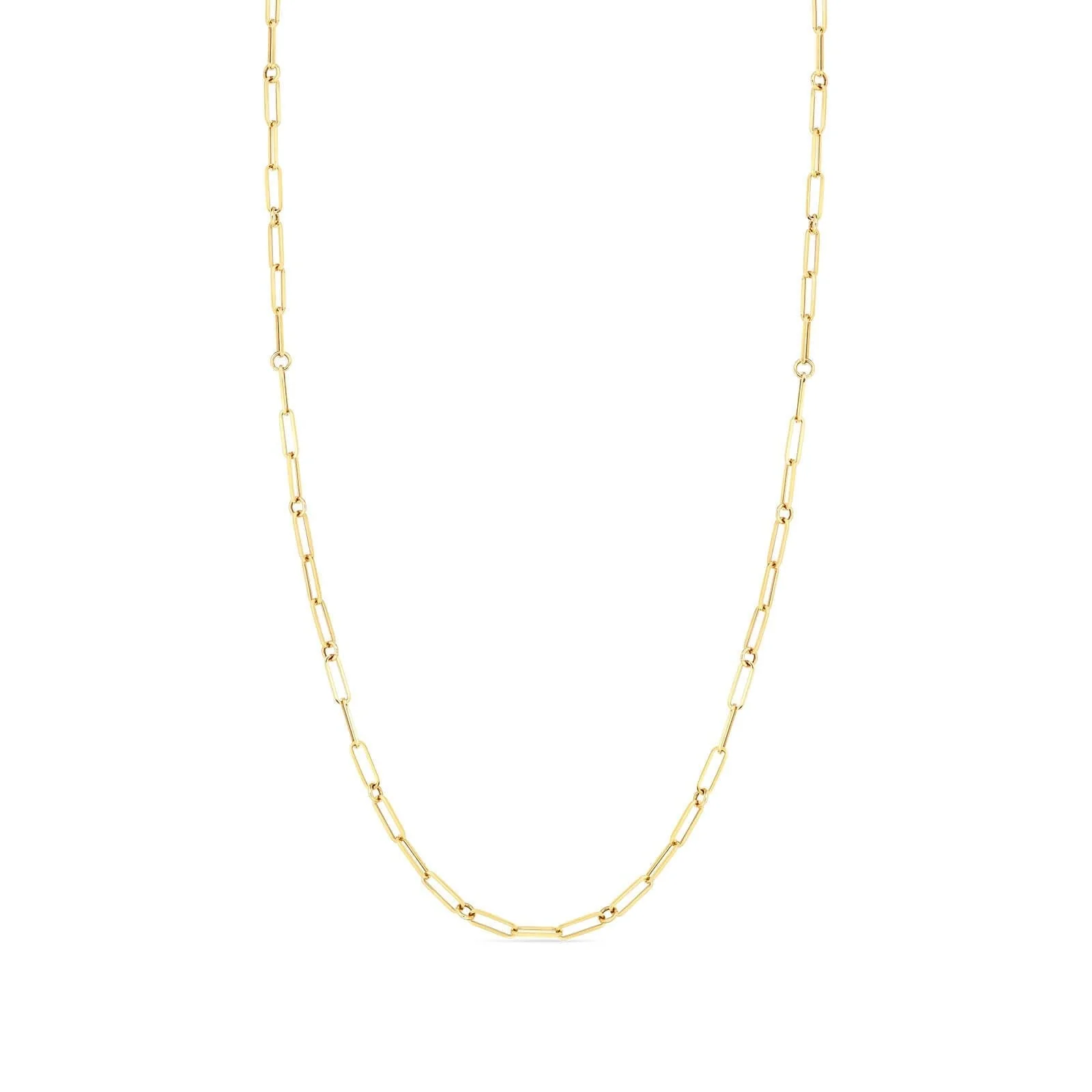 Roberto Coin Designer Gold 18k Yellow Gold 22" Paperclip Necklace