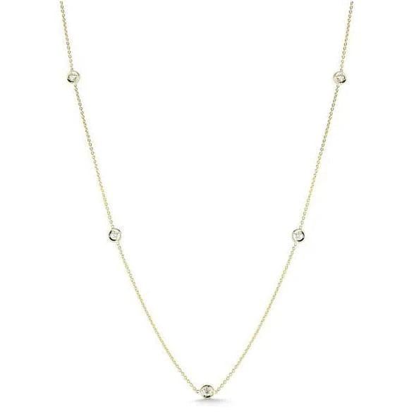 Roberto Coin Diamonds By The Inch 18k Yellow Gold Necklace
