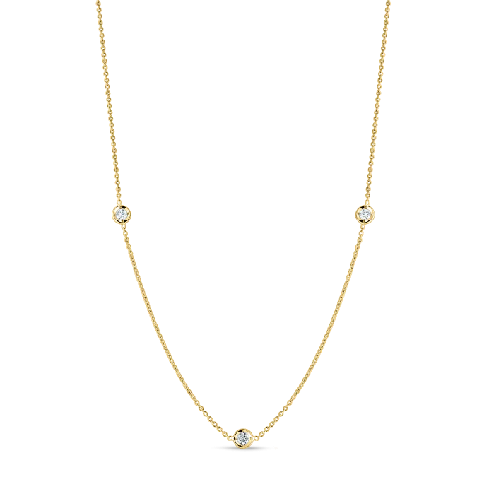 Roberto Coin Diamonds By The Inch 18k Yellow Gold Necklace - Image 2