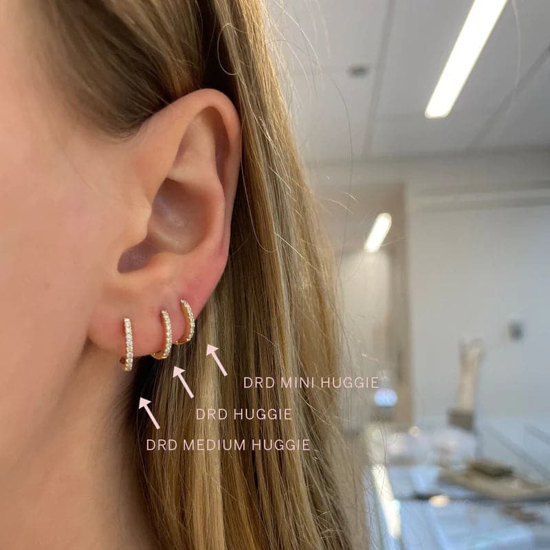Dana Rebecca Designs DRD Medium Diamond Huggies - White gold - Image 3