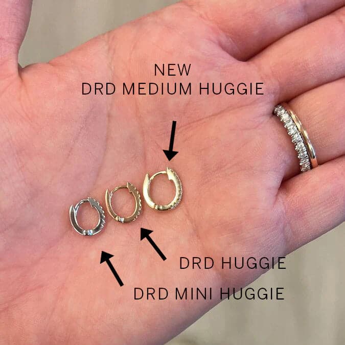 Dana Rebecca Designs DRD Medium Diamond Huggies - White gold - Image 4