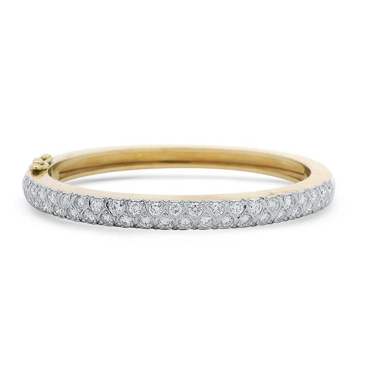 Estate 14k Gold Diamond Bangle Bracelet