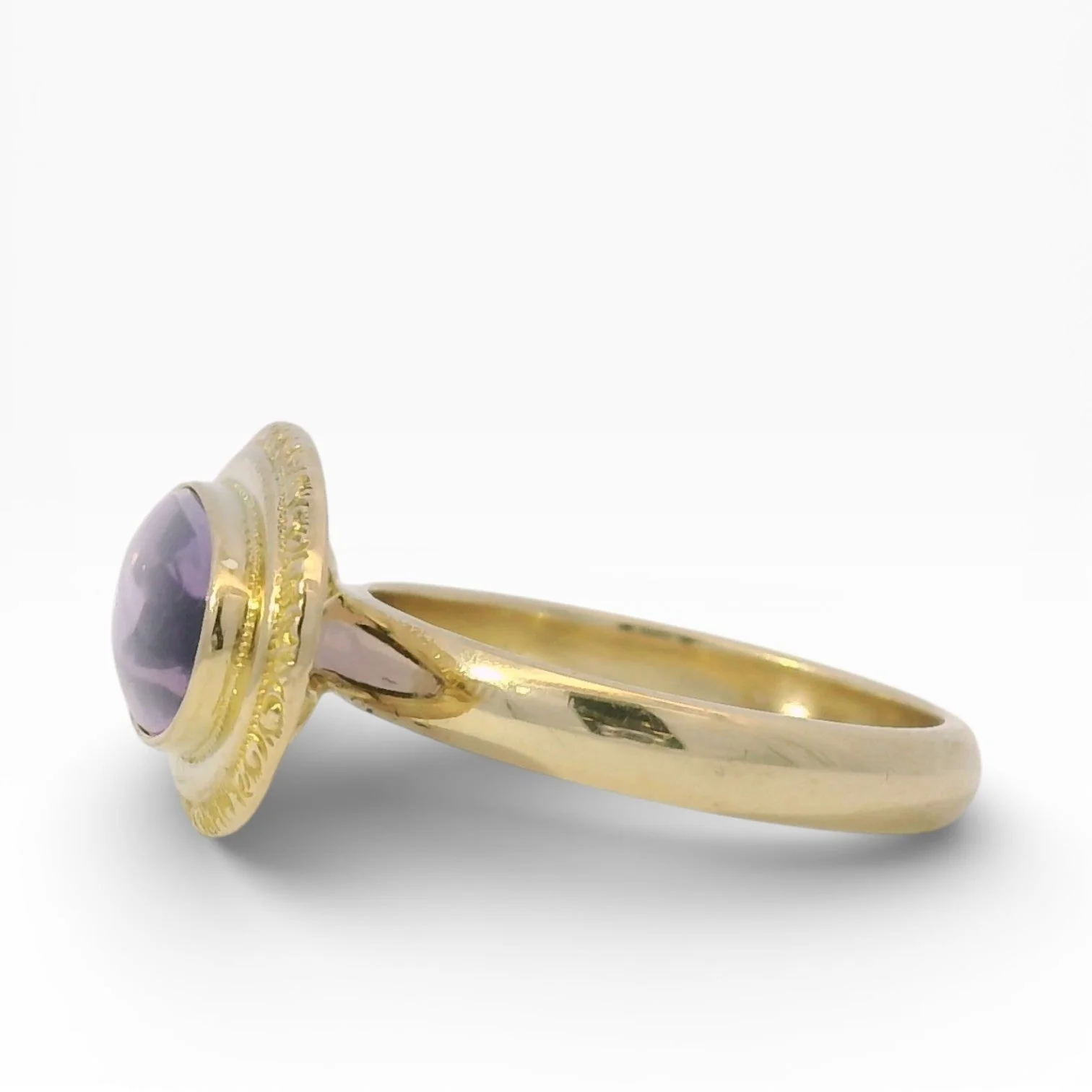 Estate 14K White Gold East–West Oval Amethyst Ring - Image 2