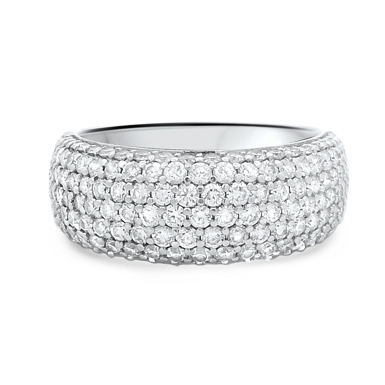 Estate 14k White Gold Pavé Diamond Band - 2.70ct.