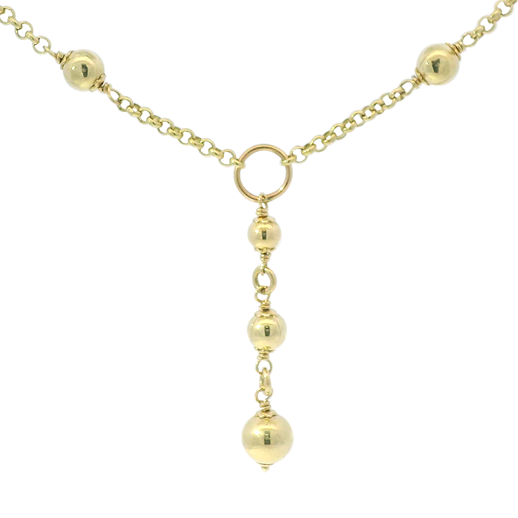 Estate 14k Yellow Drop Chain Necklace - 17"