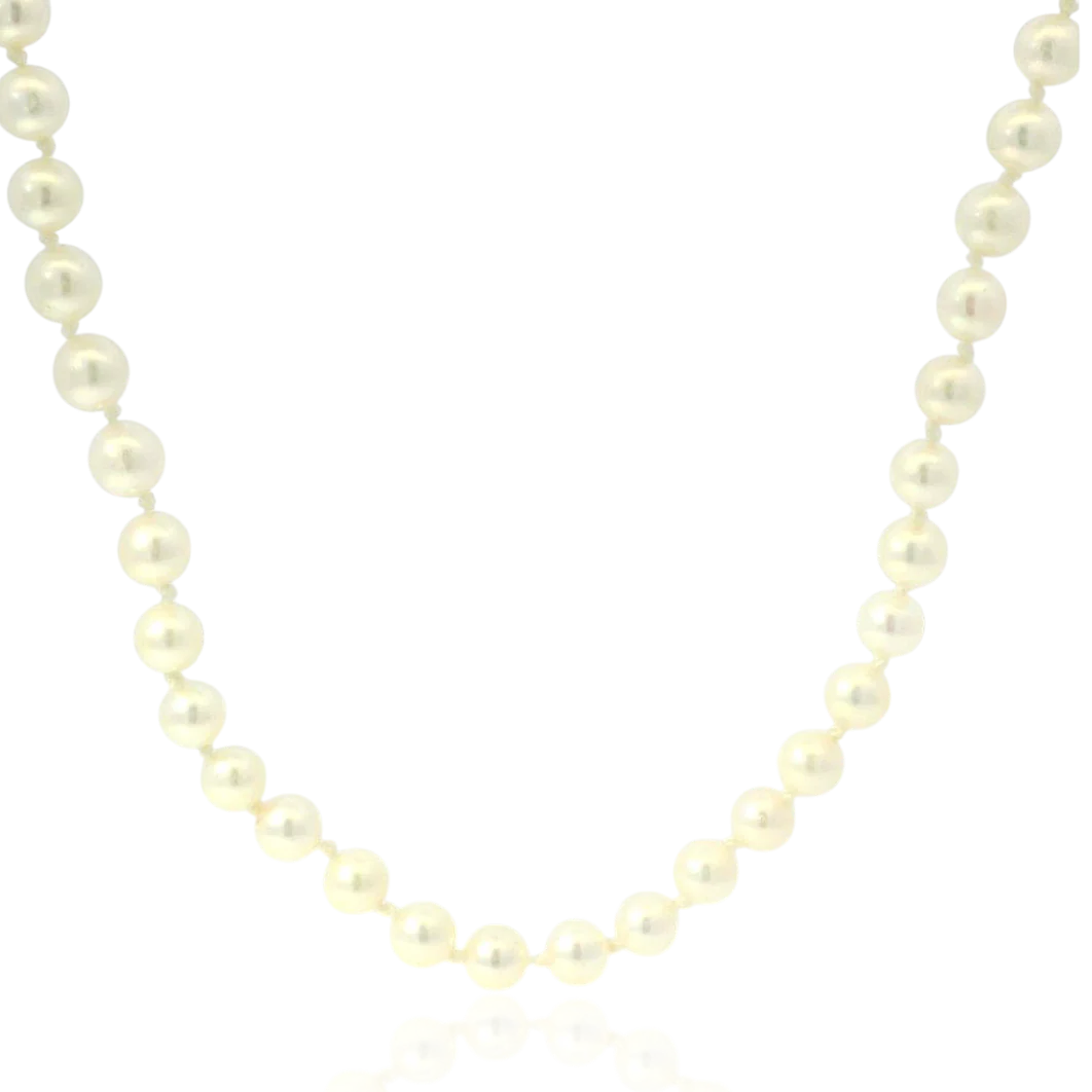 Estate 14K Yellow Gold Cultured Pearl Strand Necklace – 18.5 Inches