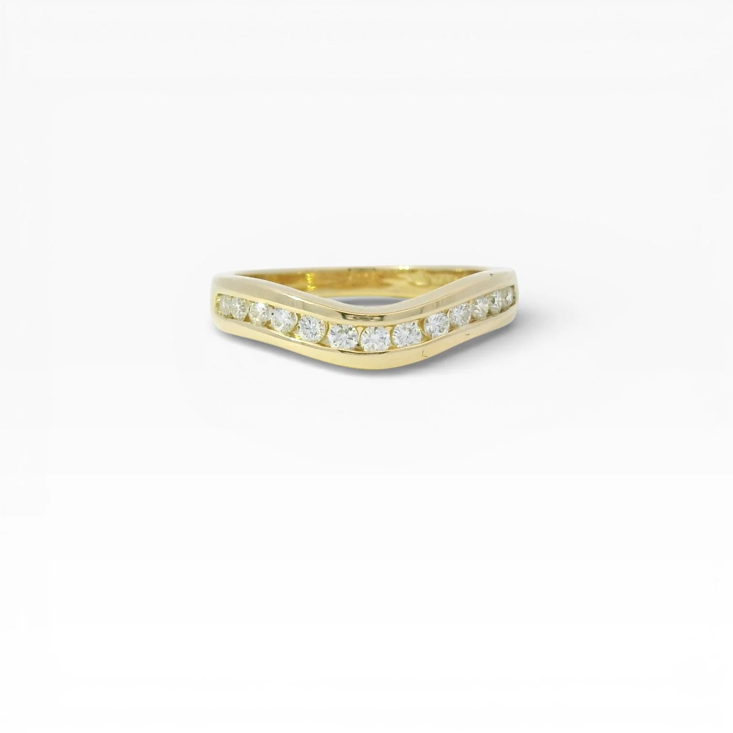 Estate 14K Yellow Gold Diamond Curved Band – 0.33ctw