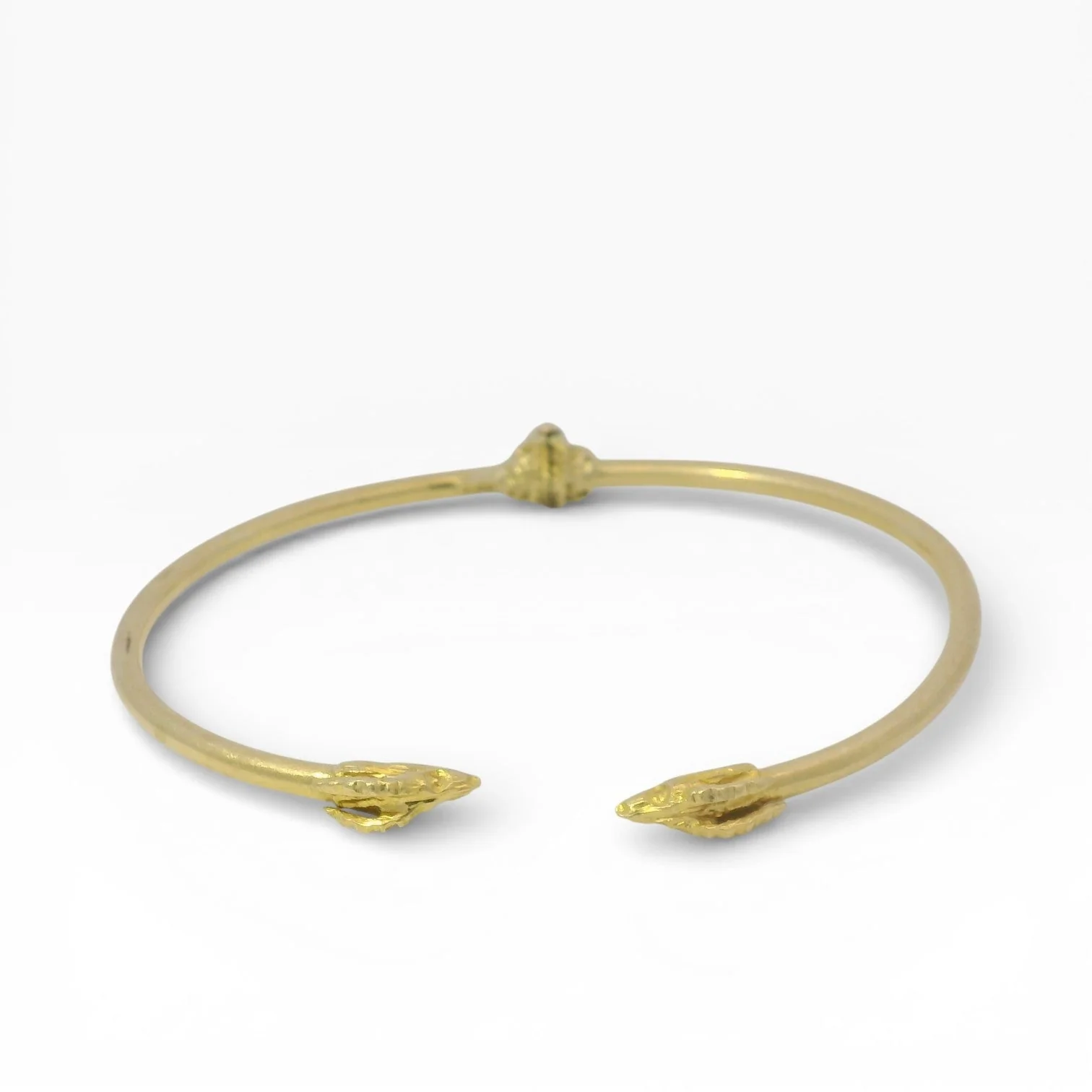 Estate 14K Yellow Gold Dragon Cuff Bangle