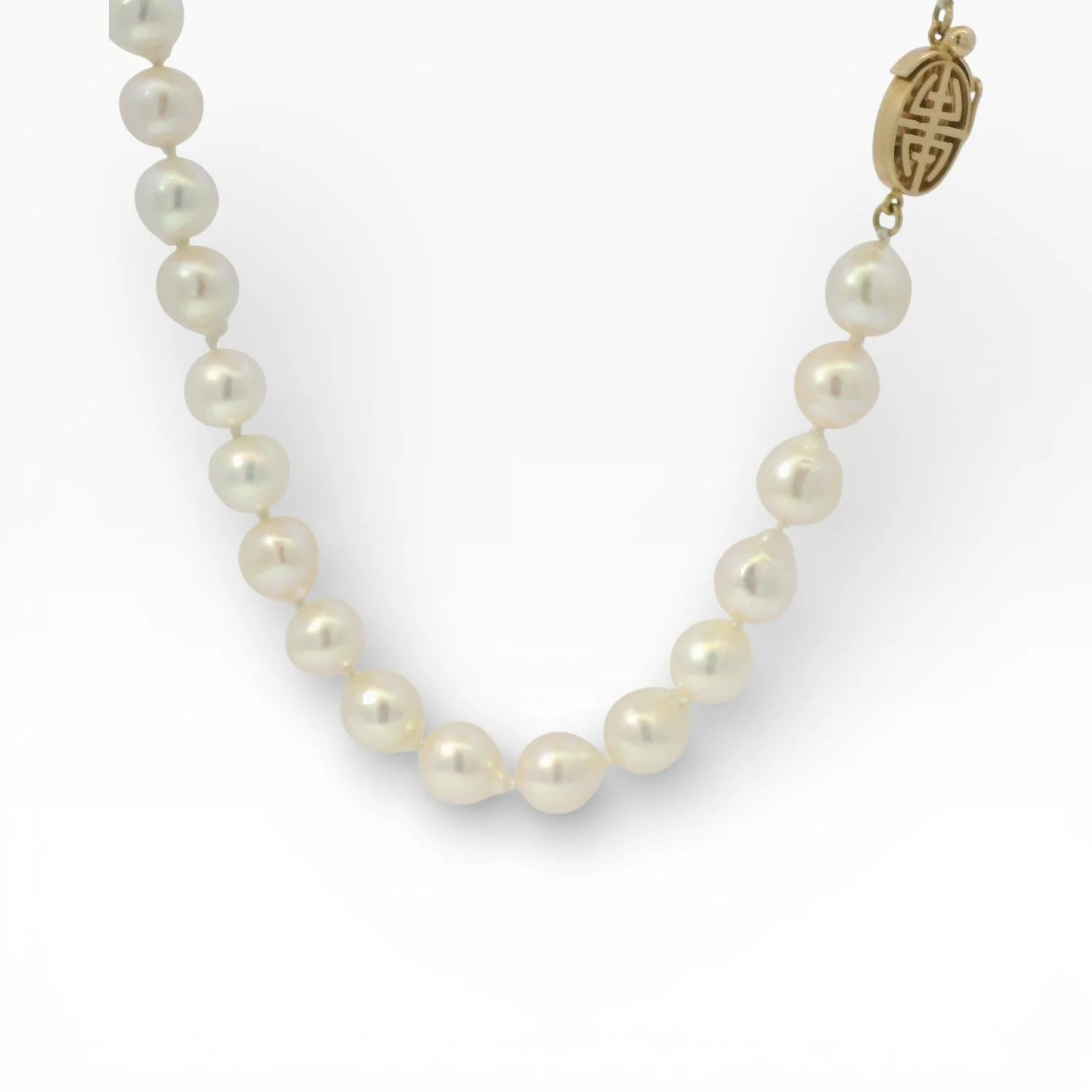 Estate 14K Yellow Gold Gump’s Freshwater Pearl Strand Necklace