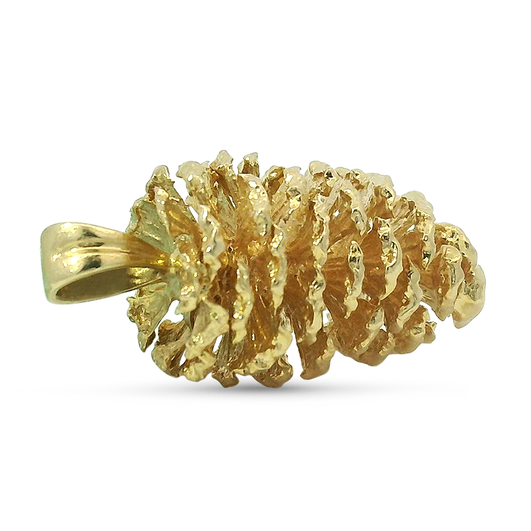 Estate 14K Yellow Gold Pine Cone Pendant