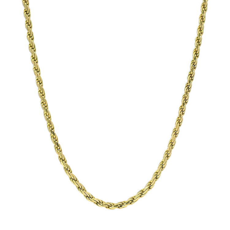 Estate 14k Yellow Gold Rope Chain Necklace - 22"