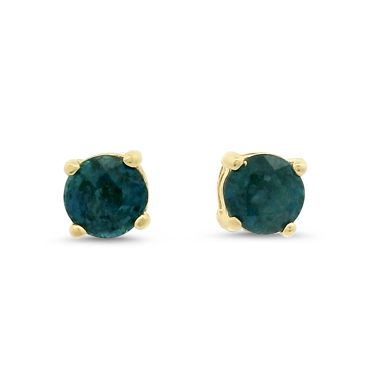 Estate 14k Yellow Gold Sapphire Stud Earrings