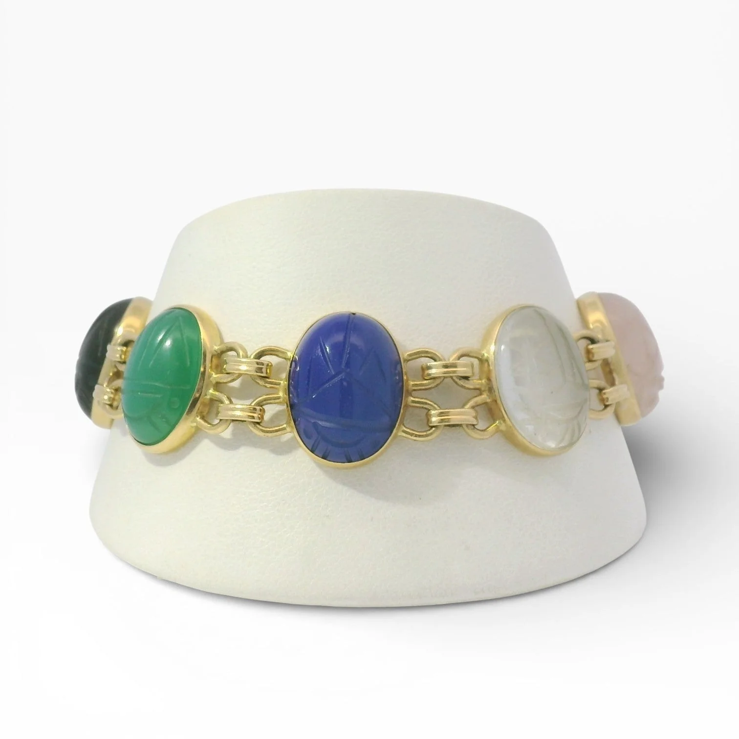 Estate 14K Yellow Gold Scarab Bracelet